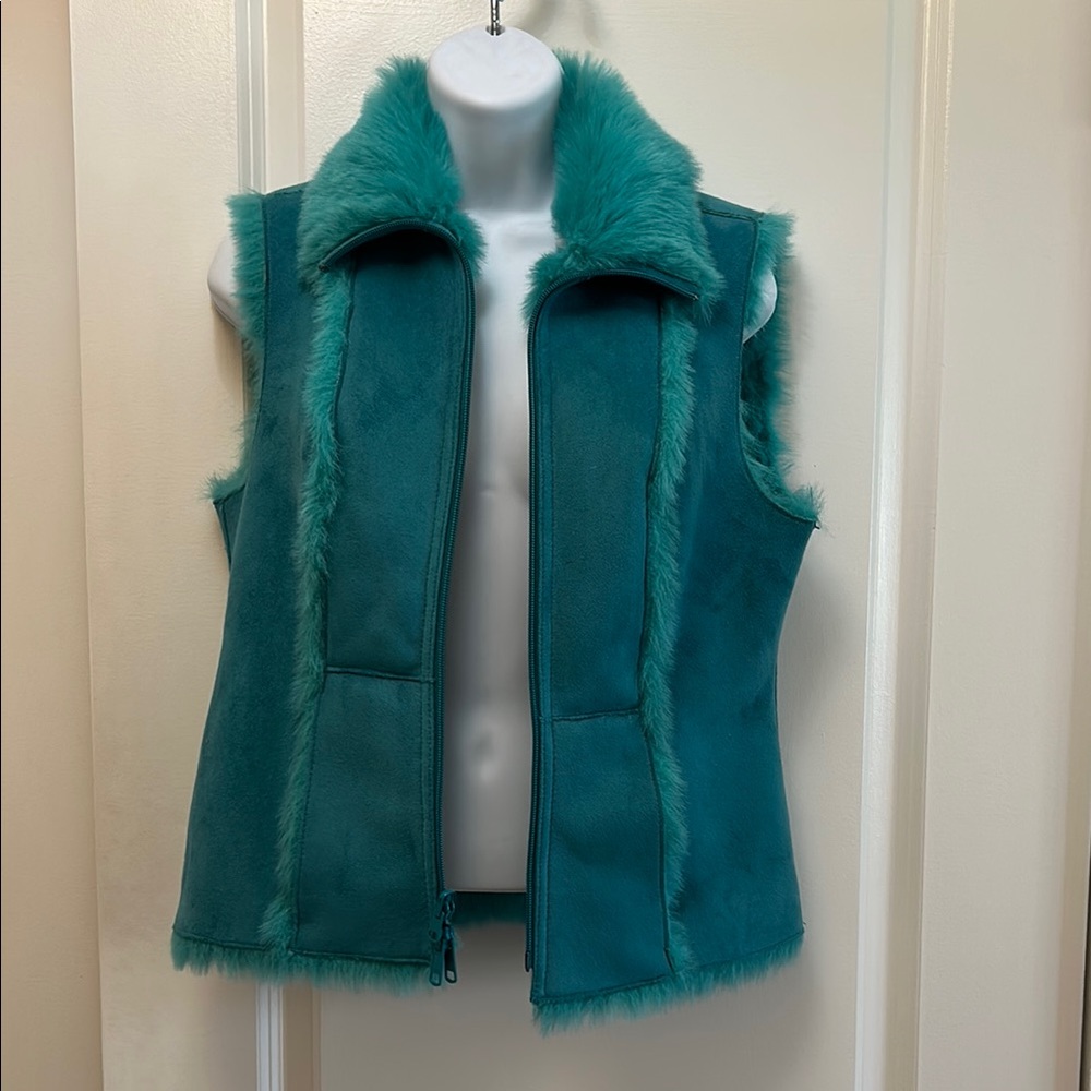 Nine West Teal Plush Vest